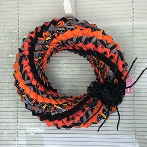 Handmade Halloween wreath with spider